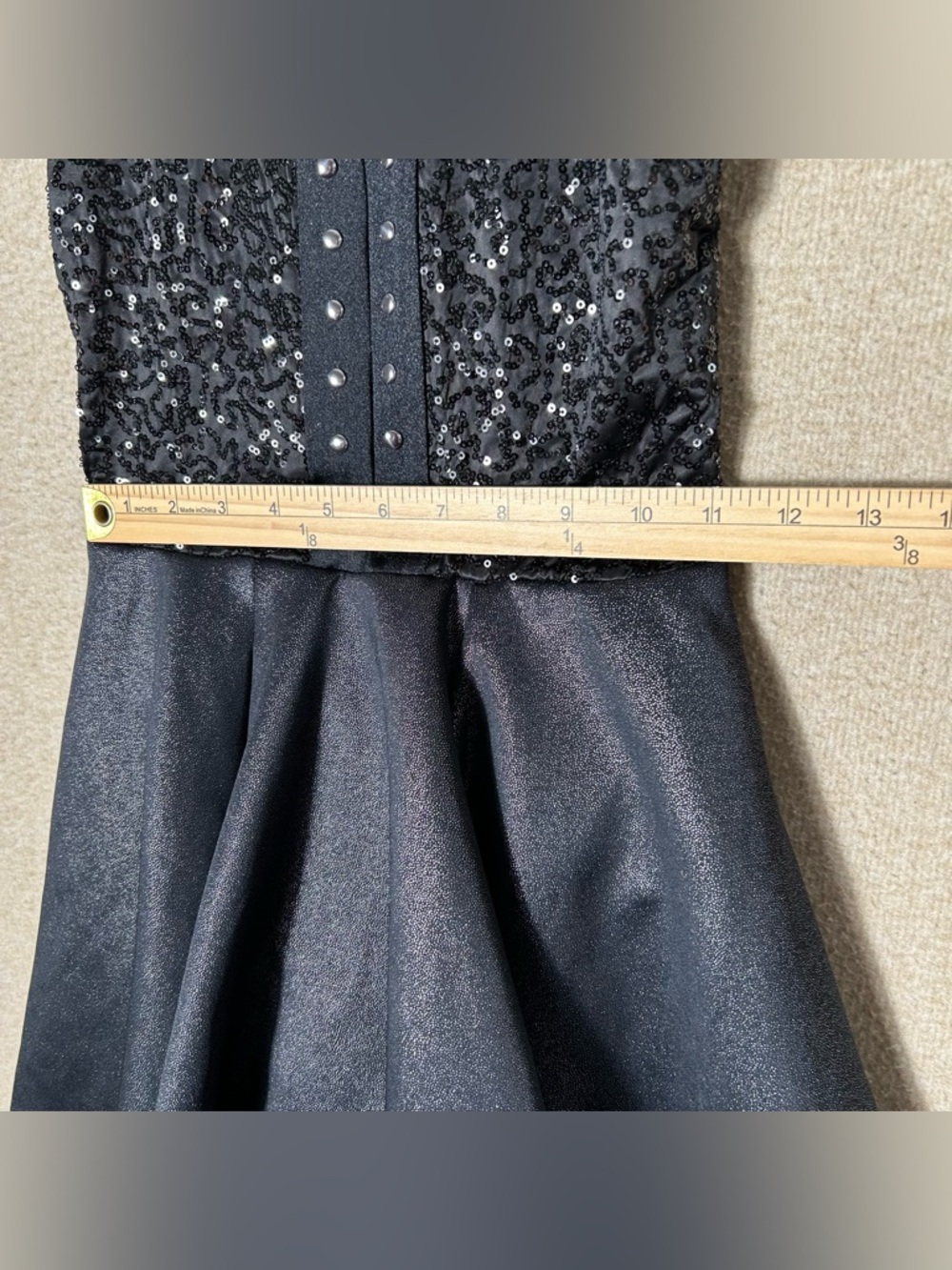Weissman Dance Dress Costume SA Small Adult Black Studded Sequins Skater Musical - Picture 4 of 16